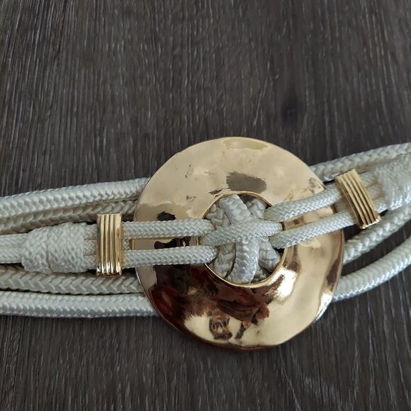 Vintage Rope Knotted Cream Boho Waist Belt 33" Long - Picture 4 of 6